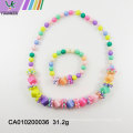 New candy beads with cube beads flower necklace